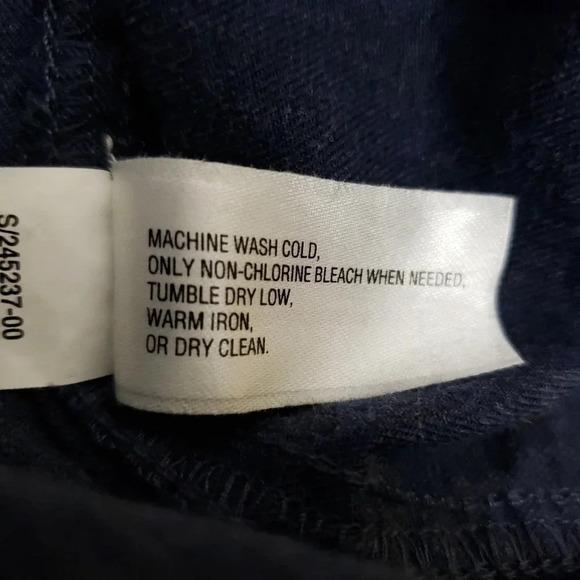 GAP Shirt Dress Navy Blue Long Sleeve Collared Knee Length Button Up Shift - Picture 7 of 8